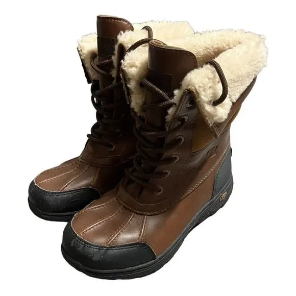 kids UGG BUTTE II CWR BOOT waterproof & wool lining brown size 3 - Picture 3 of 8